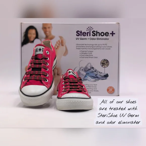 Converse Rebellion All Star Red Canvas Sneaker Women Sz 7 | Men Sz 5 Plaid Laces - Picture 16 of 17